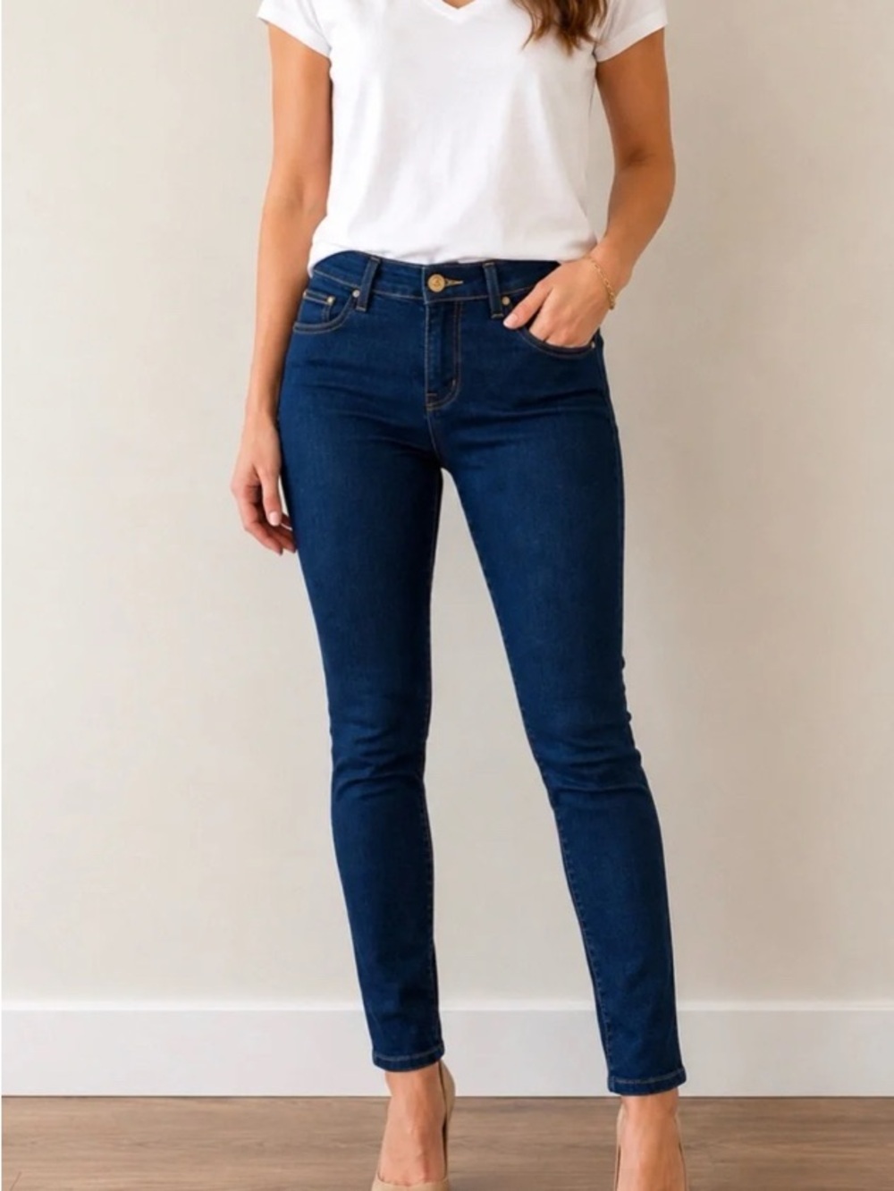 Michael Kors Navy Izzy Skinny Jeans